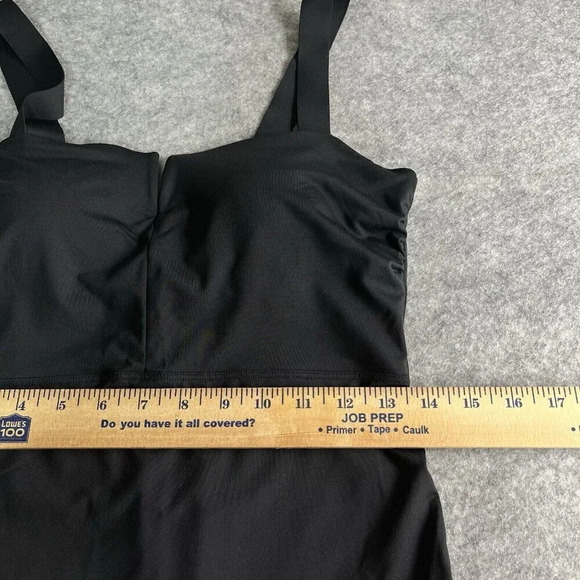 Athleta Square Neck V Cup One Piece Swimsuit Womens 36B/C Black Slimming - Picture 11 of 13